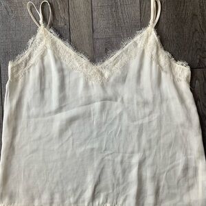 BP white silk lace tank